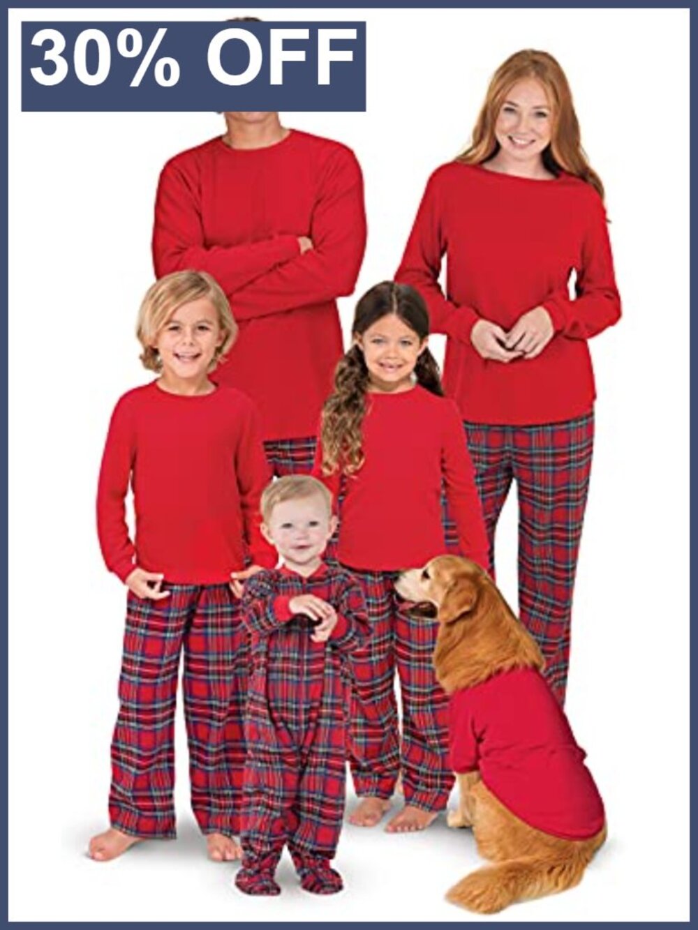 Matching Family Christmas Plaid Thermal Pajama Set Kids Size 6 Long Sleeve
